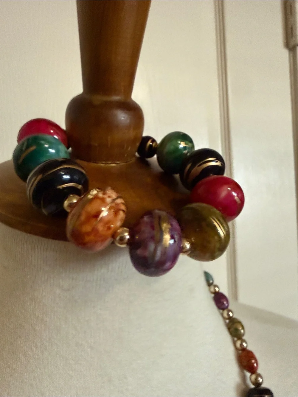 Vintage 1980s Multicolor Necklace & Matching Bracelet Set